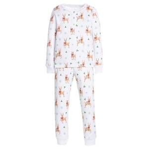NEW LITTLE ENGLISH kid's ruffled printed jammies in reindeer games